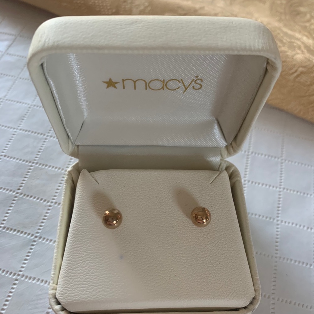 14k Yellow Gold Ball Earrings